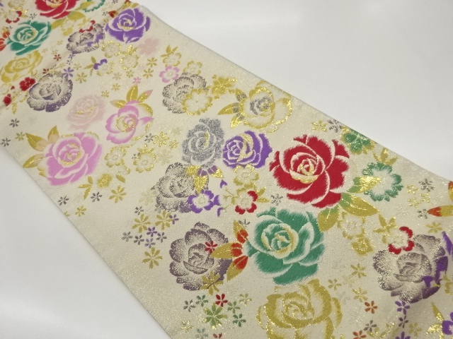 JAPANESE FUKURO OBI / WOVEN ROSE